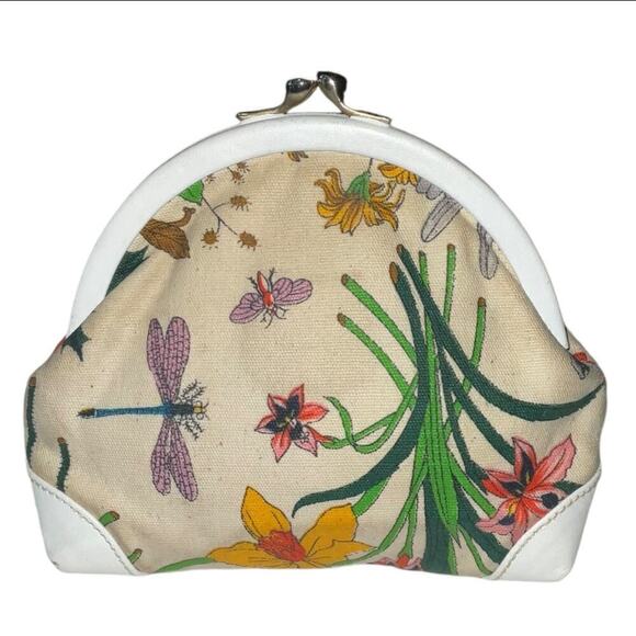 Gucci Floral Vintage Retro Kiss-lock Purse Clutch Rare - Picture 16 of 16